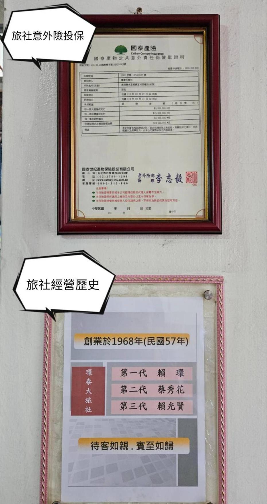 環泰大旅社 A Go Da 單未留電話不接單 Hotell Shuili Eksteriør bilde
